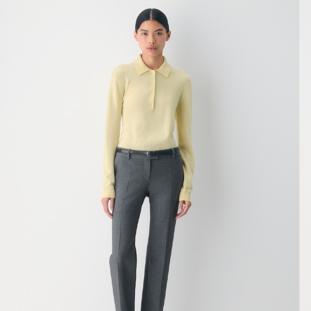 100% Cashmere Aritzia Yellow Polo Sweater